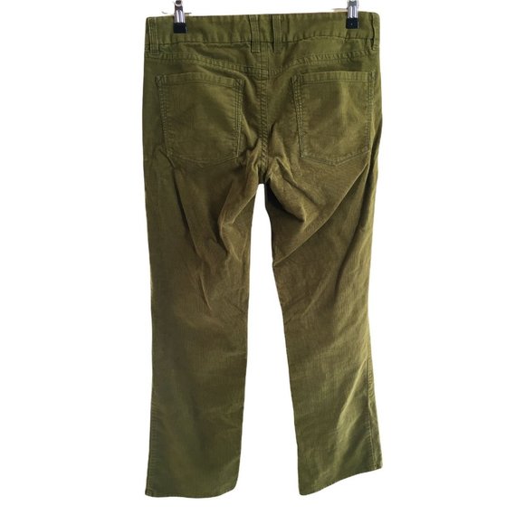J Crew Bootcut Corduroy Pants Green 6S Stretch Fall Winter Casual 34 Inch Waist - Picture 2 of 6